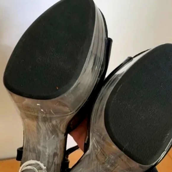 LAPDANCE Clear Black 6” Stiletto Heels - Picture 3 of 3